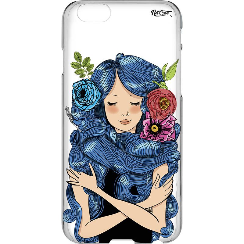 Capa Silicone NetCase Transparente Flowers in Your Blue Hair