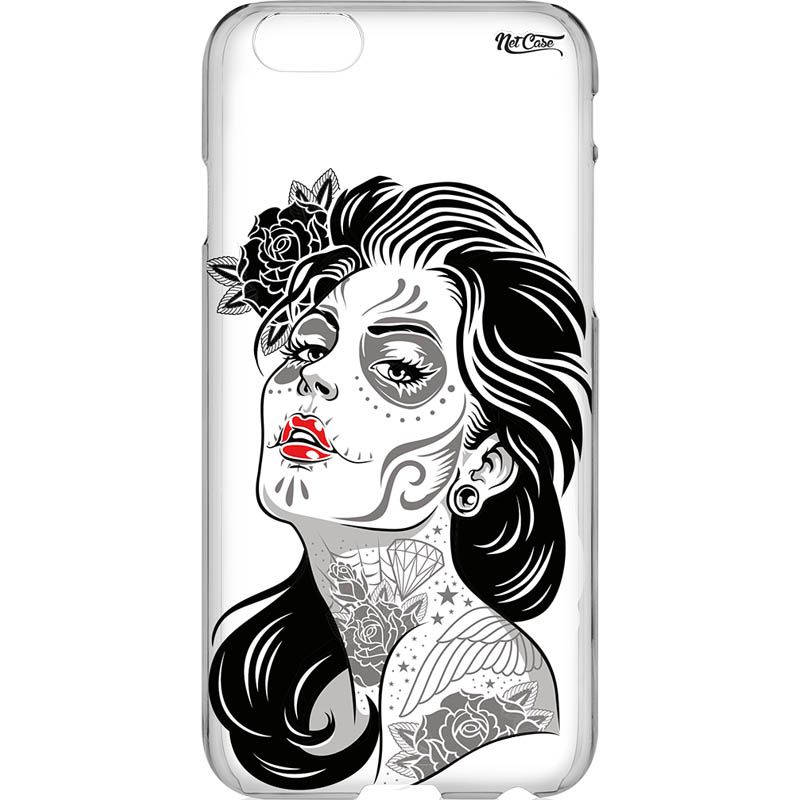 Capa Silicone NetCase Transparente La Catrina Black & White