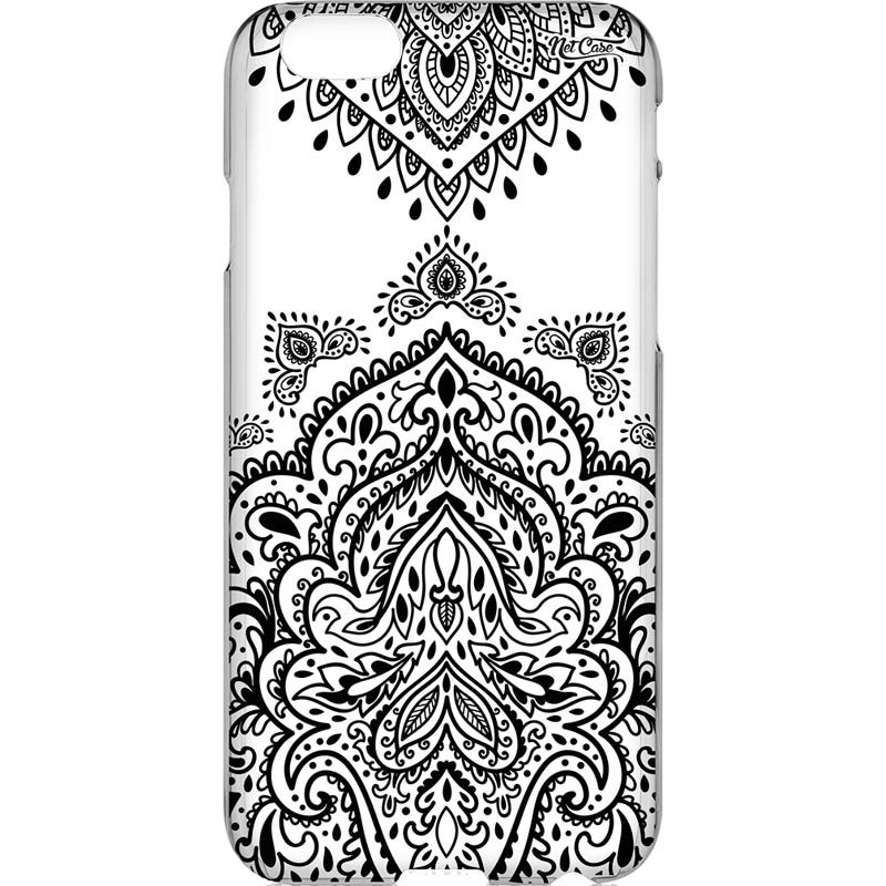 Capa Silicone NetCase Transparente Mandala Black & White