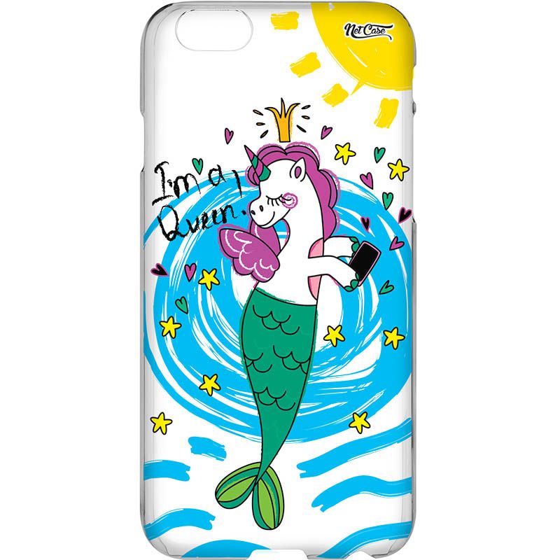 Capa Silicone NetCase Transparente Unicórnio Sereia: I'm a Queen!