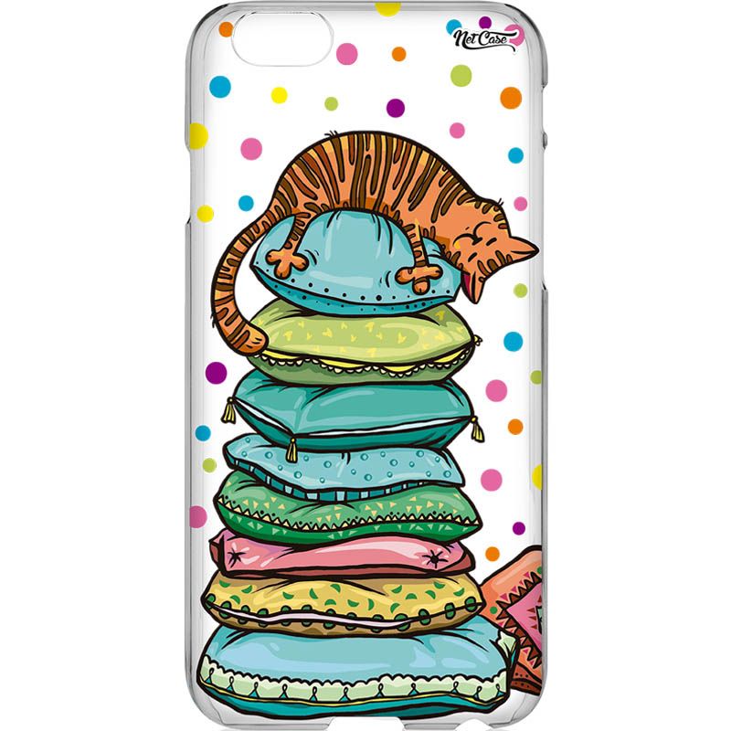 Capa Silicone NetCase Transparente Gato e os Travesseiros