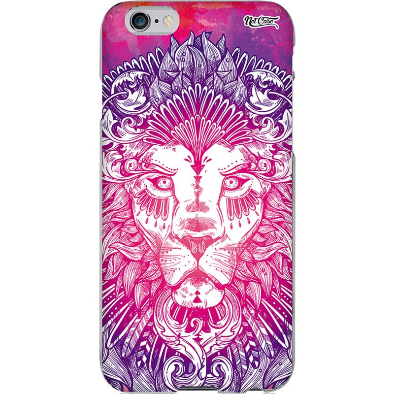 Capa Silicone NetCase Chapada Leão Mandala Violeta e Pink