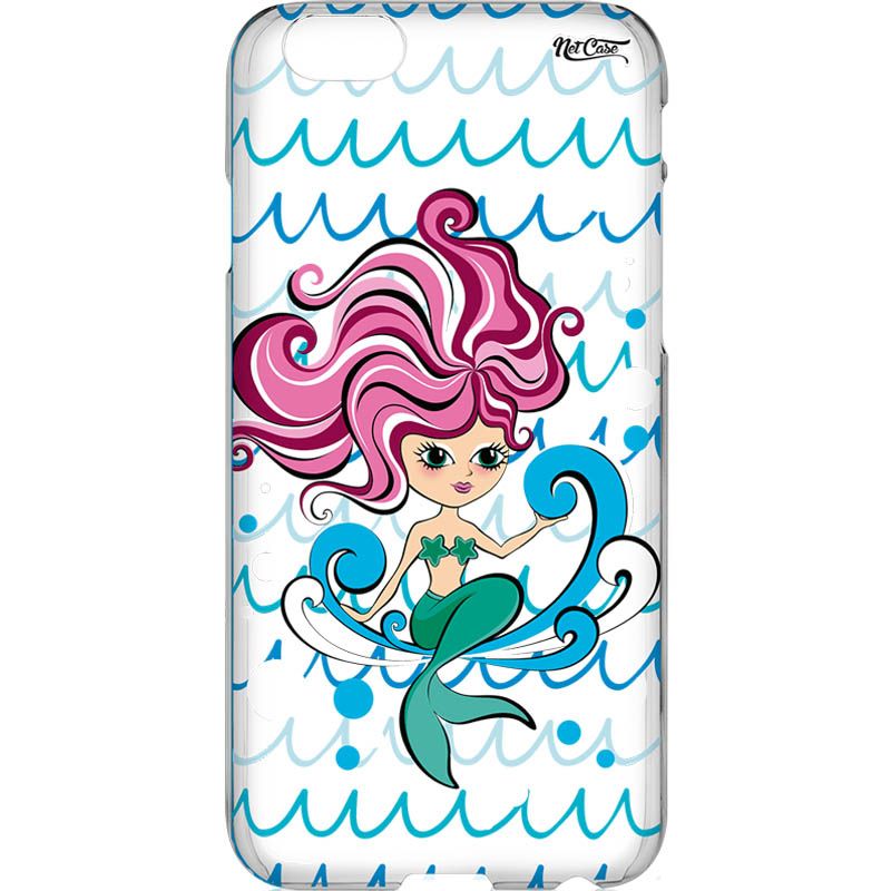 Capa Silicone NetCase Transparente Mermaid Sea Waves