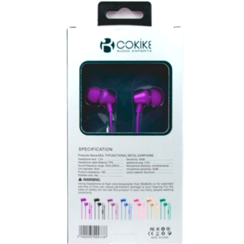 Fone de Ouvido Cokike X-12 - Roxo