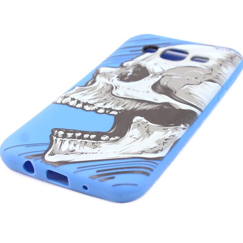 Capa Netcase Borracha para Samsung Galaxy J5 - Skull Laughing Azul