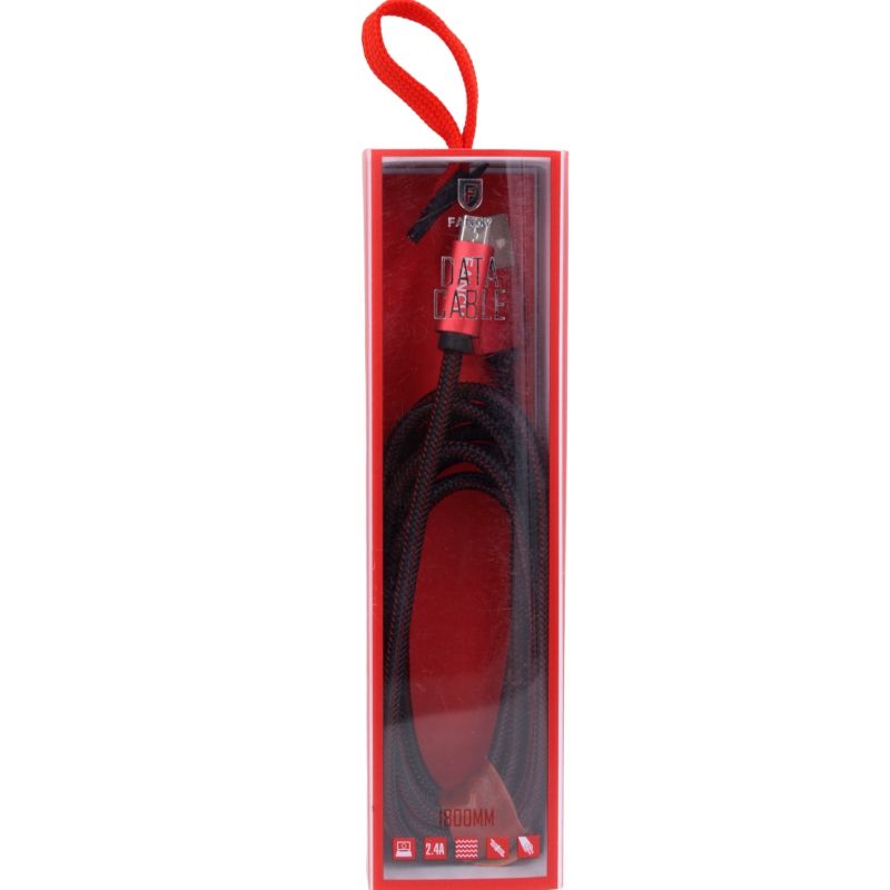 Cabo de Dados Fancy CA-H02V - Tipo Malha Trançada - Para Usb Micro Usb/V8 - Vermelho