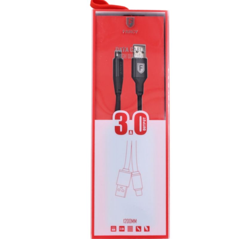 Cabo de Dados Usb Fancy CA-H01v - Tipo Nylon - Para Usb Micro Usb/V8 - Preto