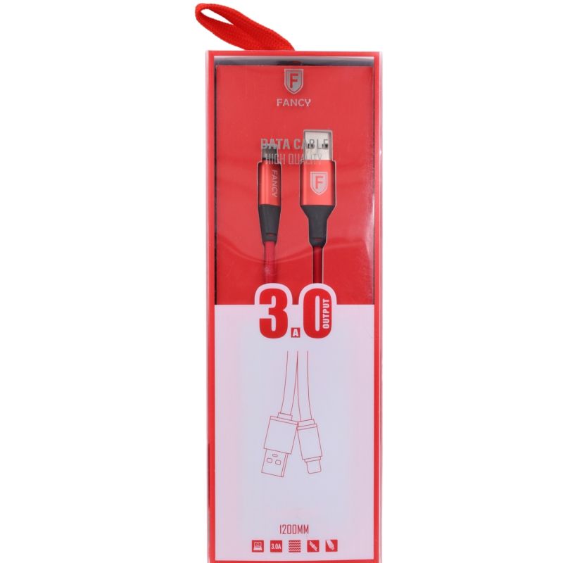 Cabo de Dados Usb Fancy CA-H01v - Tipo Nylon - Para Usb Micro Usb/V8 - Vermelho