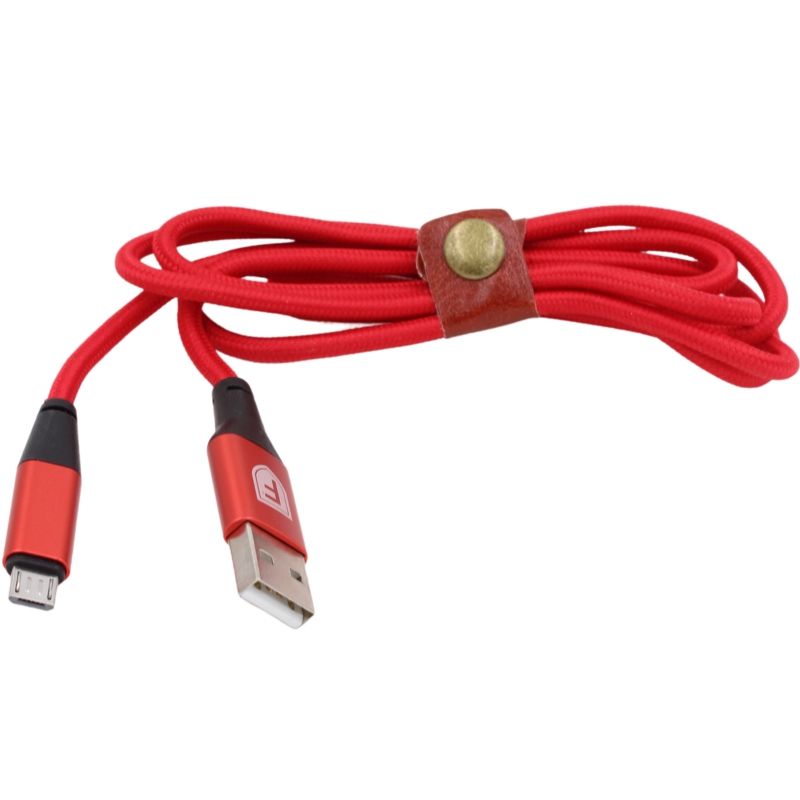 Cabo de Dados Usb Fancy CA-H01v - Tipo Nylon - Para Usb Micro Usb/V8 - Vermelho