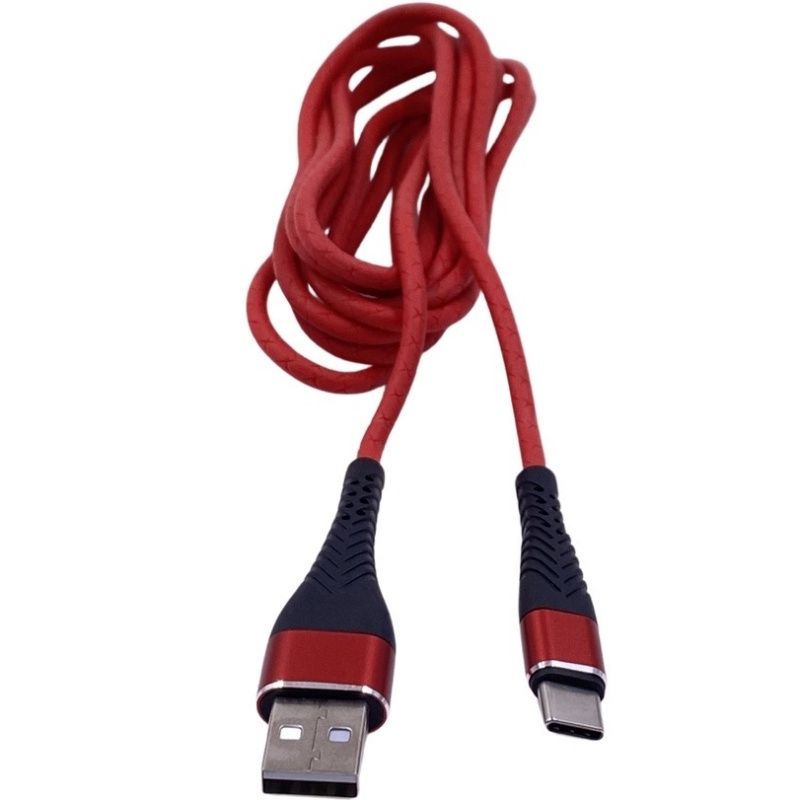 Cabo de Dados Nylon Usb Inova CBO-8402 - 2 Metros - Para Usb Type C - Vermelho