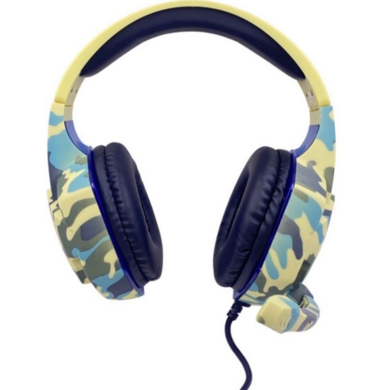 Fone de Ouvido - Gaming Headset Komc G306 - Camuflada Azul