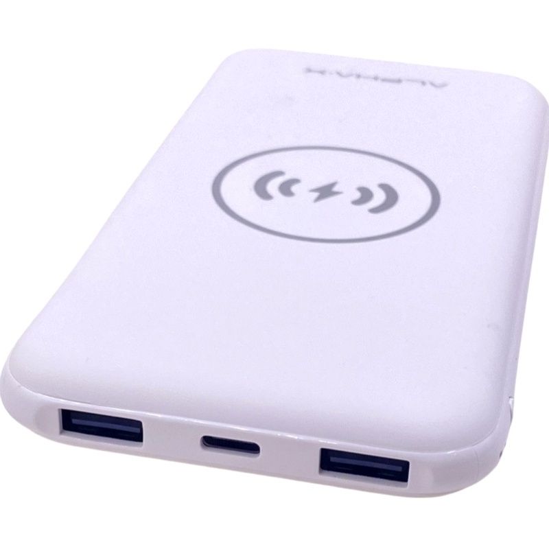 Carregador por Indução Usb Dual HRebos - W10 - 10000mAh - Branco 