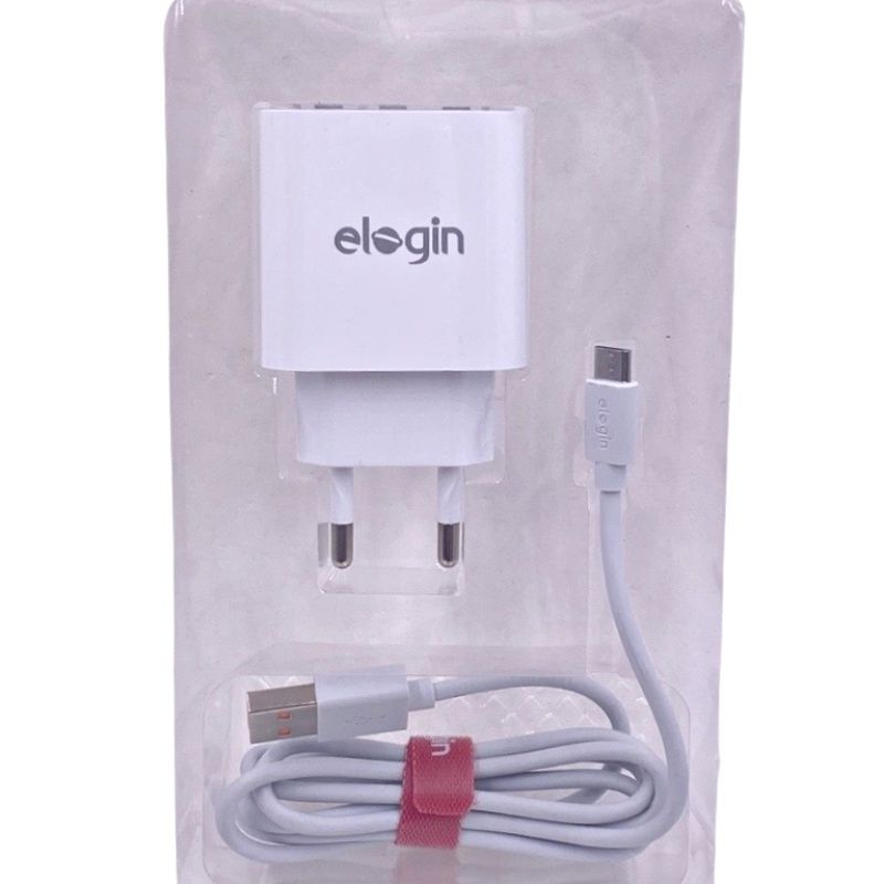 Kit Carregador de Parede Universal 3 Usb Elogin FC-22-8 + Cabo Micro Usb/V8 