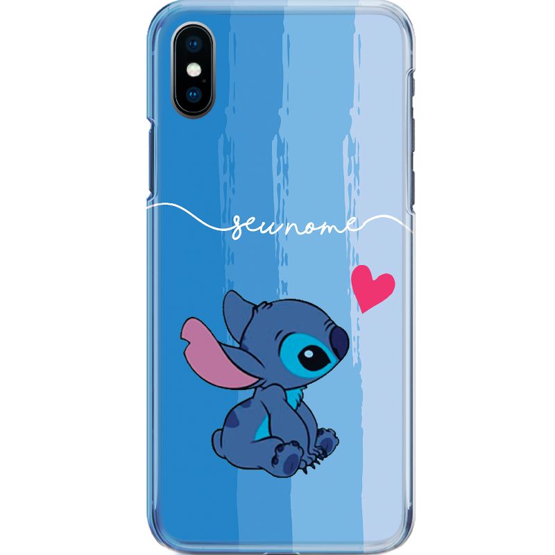 Capa Silicone NetCase Chapada Nome Stch Heart to the Right - Azul