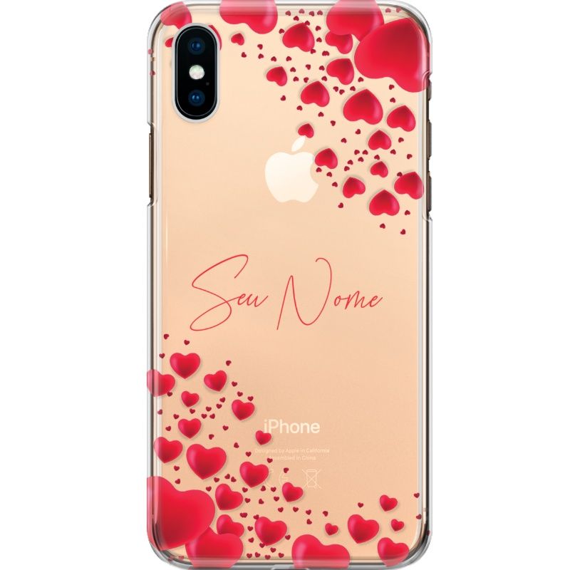 Capa Silicone NetCase Transparente Nome Coleção Corações - Balloon Hearts