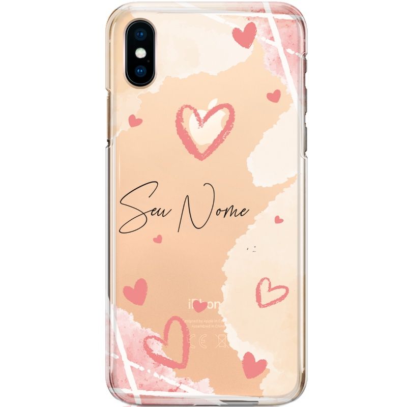 Capa Silicone NetCase Transparente Nome Coleção Corações - Hearts On the Beach