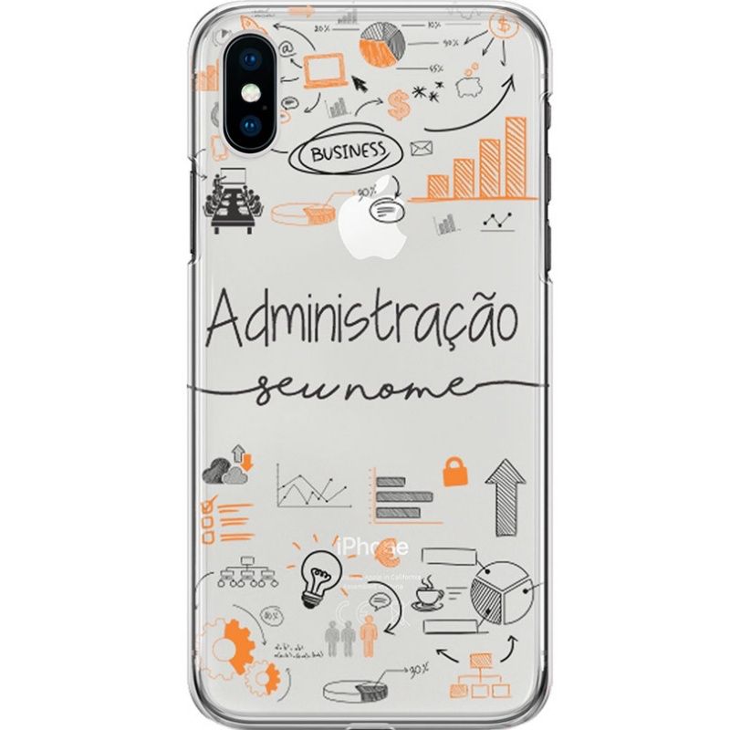 Capa Silicone NetCase Transparente Nome Profissão Administração