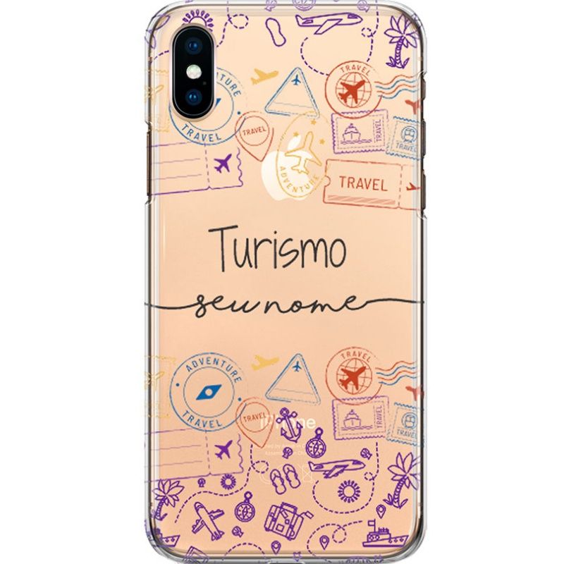 Capa Silicone NetCase Transparente Nome Profissão Turismo