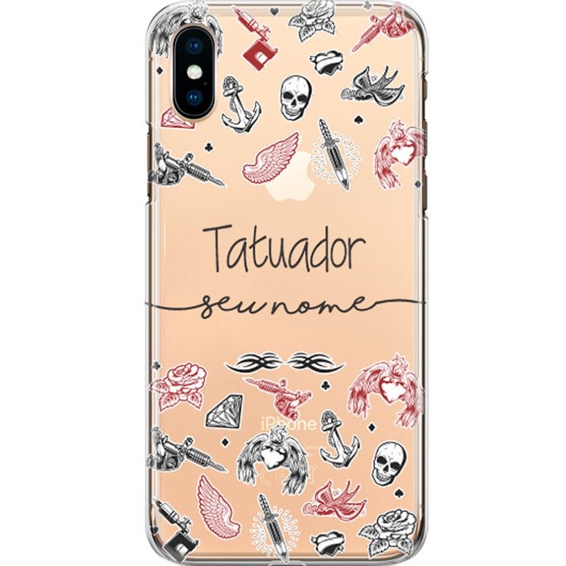 Capa Silicone NetCase Transparente Nome Profissão Tatuador