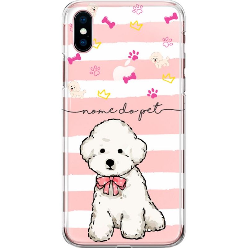 Capa Silicone NetCase Transparente Nome Coleção Pets - Bichon frisé